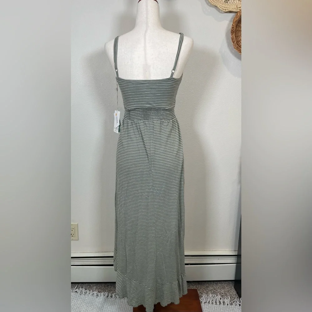 NWT’s Carve Designs Moss Bayside Striped Strappy Faux Wrap Dress, Size S/M - Picture 4 of 16